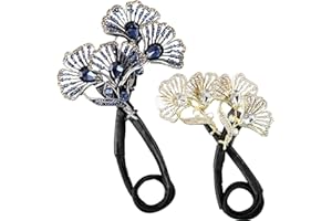 QOZJI 2Pezzi Accessori Capelli dei Capelli del Fiore del Cristallo di Rocca, Creatore Francesi Torsione del Chignon Capelli,Twist Curler Chignon per Ciambella Donut Twist Chignon di Capelli Creatore,Stile 1