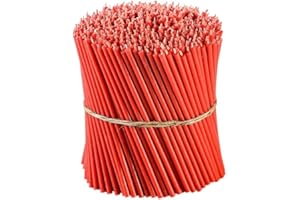 Danilovo Ritual - Velas de cera de abeja (rojo) – Velas ortopédicas para decoración, N140 – Altura: 16 cm, diámetro 5 mm (100 unidades – 285 g)