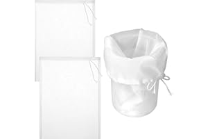 Bewudy 3 Pack Brew Bags, 23.62" x 17.71" Extra Large Reusable Fine Mesh Bag with Adjustable Drawstring, for Home Brewing Hops Grains Fruit Wine Beer Making Brew in a Bag Supplies(23.62" x 17.71")