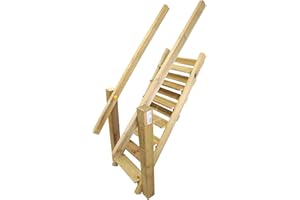 Gartenwelt Riegelsberger Premium Stairs with Handrail for Small Children, Wooden Stairs for Playhouse, Play Tower, TÜV Tested