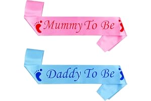 KARJIAJA 2PCS Mummy To Be Sash Pink Daddy To Be Sash Blue Mummy and Daddy To Be Sash Mum To Be Sash Baby Shower Sash Dad To Be Sash Party Decoration Supplies Baby Shower Sashes for Mum Family