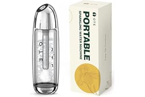 OTE Machine Eau Gazeuse Portable, Double Couche Pet Portable Soda Streaming Machine Safe 450 ML Personal Pet Seltzer Stream Carbonator Pas d'électricité sans BPA (Argent 2) (No Co2 Cartridges)