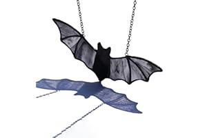 HAOSUM Handmade Stained Glass bat Window Hanging Ornaments 7.1×3.0 inch