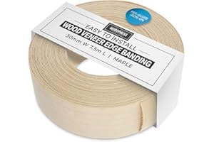 WoodPress® 30mm Real Maple Wood Iron-On Edging – 7.5m Roll – Pre-Glued Wood Veneer Tape for Easy DIY Application – Will Cover the Edge of a Standard MDF Panel