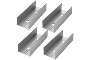 Avoltik Aluminium C-Profilverbinder 40x40mm für PV Schienen | Schienenverbinder für Photovoltaik Solarmodule | 4 Stück ohne Schrauben | Silber