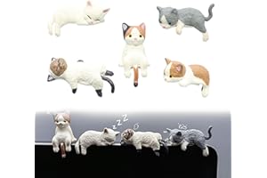 Mrltau 5 Pcs Süße Mini Katzenfiguren, Auto Deko Innenraum, Cute Car Accessories Interior, Auto Rückspiegel Katze Deko Katzenfigur, Miniatur Tiere, Mini Figuren