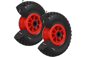 ‎TRUTZHOLM TRUTZHOLM 2x Sackkarrenrad PU-Rad 260x85 mm 3.00-4 75 mm zentrierte Nabe Ø 20 mm rot Vollgummi Bollerwagen
