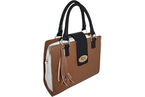 Eyecatch - Ladies Synthetic Faux Leather Retro Messenger Bags Satchel Handbag