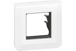 LEGRAND | Plaque Mosaic Avec Support À Griffes, Fixation À Griffes Pour 2 Modules, Design Contemporain Blanc Brillant, Montage Encastré Facile