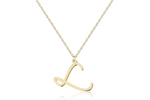 UMAGICBOX Collier Pendentif lettre initiale Personnalisée pour Femmes, Plaqué Or 18K - Longueur Ajustable, Élégant et Résistant à la Décoloration, Cadeau Parfait pour Anniversaire, Noël - Collection Alphabet