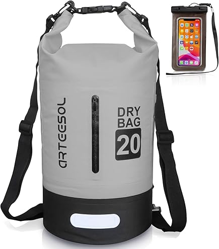Earth Pak Zaino Impermeabile 40L Con Tasca Frontale – Borsa A Secco Per Kayak, Rafting, Campeggio, Neve – Leggero E Resistente In PVC 500D – Grigio - 3