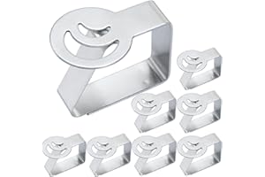 Kamiya Tovaglia Clip in Acciaio 8 Pezzi, Clip Fermatovaglia, Clip per Tovaglia in Acciaio Inox, per tavoli Fino a 3 cm di Spessore (Luna)