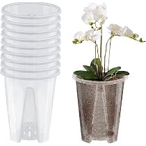 Firlar Orchideentöpfe Mit Löchern & Untertassen – 5er-Set Transparente Pflanzgefäße Für Drinnen & Draußen, Atmungsaktiv