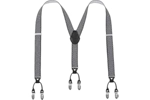 Lafayon Mens Braces Plus Y-back suspenders for Men 35mm Color with 6 Strong Clips Heavy Duty Braces Gift Package