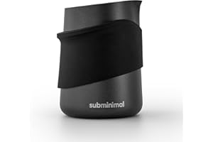 Subminimal FlowTip - Jarra sin manos | Jarra espumante de leche para estufa para café de estilo barista de primera calidad | Jarra para verter capuchino y café con leche con mango ergonómico