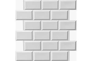 I K H E MALARKA 3D Tapeten Paneele EPE - Schaum PVC SELBSTKLEBEND Wandpaneele Steinoptik Wasserdicht Wandverkleidung Steintapete Aufkleber 30x30cm (Weiß JF-2807) 1 Stück - 0,09m²