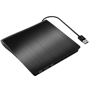 External DVD Drive, Patuoxun USB 3.0 CD DVD Burner Drive Writer Player with Hairline Finish  for Windows, Laptop, Mac, Macbook Air / Pro, Apple, Desktop, PC - Black