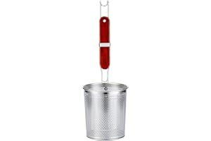 Tenta Kitchen Drahtsieb aus rostfreiem Edelstahl, mit Bambusgriff. Strainer Strainer