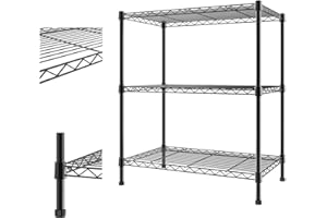 Yiyai Heavy Duty Shelving Units, 3 Tier Adjustable Metal Wire Storage Rack for Kitchen Garage Pantry Living Room Warehouse, 120KG Max Weight, 35 cm D x 60 cm W x 76 cm H