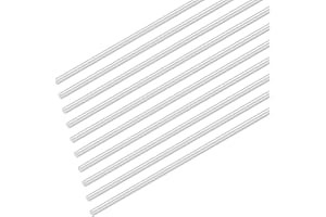 M METERXITY 10-Pack Round Aluminum Rod, 3mm (1/8") Dia 200mm (8") Length 6061 Aluminum Round Rod Solid Lathe Bar Stock Metal Sticks for DIY Crafts Making/Industrial/Construction/Model