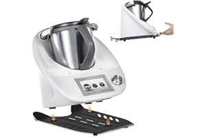 Raweao Deska ślizgowa do Thermomix TM6, deska na kółkach do deski ślizgowej Thermomix TM6, metalowe akcesoria Thermomix, akcesoria do robota kuchennego, suwak pasuje do Thermomix TM5 TM6 (czarna)