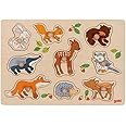 goki 57387 Wooden Puzzle Forest Animals 9 Pieces