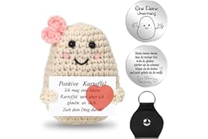 MLZTINGR Handmade Potato Yarn Dolls with Funny Facial Expressions and Positive Energy Card Friends and Family