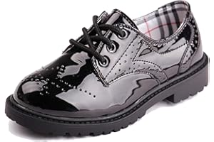 Lnafan Kids' Boys' Girls' Lace Up Oxford Shoes School Uniform Dress Shoes(Toddler/Little Kid/Big Kid)
