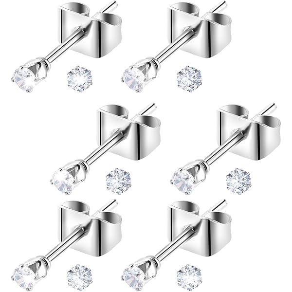 4 Paia Orecchini Cerchio In Acciaio Inox - Piccoli, Per Cartilagine