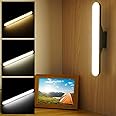 BIGTHREE® Under Cabinet Lights, Dimmable Touch Light Bar, Rechargeable Wall Lights, Lamp Wall Mounted Lamp 3 Color Reading Lamp LED Makeup Light, for Reading, Closet, Bookshelf, Kitchen, Bedroom