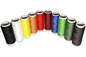 WORLD TRADE Fili per Cucito 10 Bobine 100% Poliestere Colorato Kit di Spolette per Cucire a Macchina e per Cucire a Mano Quilting