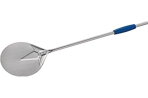 Gi.Metal Pala per Pizza Professionale Linea Azzurra I-20, Testa 20 cm, Lunghezza Manico 150 cm, Peso 0.81 Kg, Testa in Alluminio anodizzato neutro, manico anodizzato azzurro
