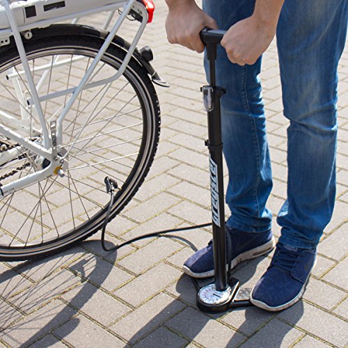 Gregster Fahrrad Luftpumpe, Standluftpumpe mit Manometer und Universal Doppelpumpenkopf, inkl. Adapter Set - 9