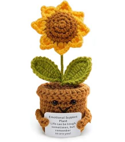 Fiore all'Uncinetto con Messaggio di Ringraziamento – Fiore Lavorato a Maglia con la Frase Grazie di avermi aiutato a crescere, Ideale come Regalo di Addio per Asilo, Tirocinio o Insegnanti