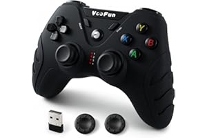 VooFun Controller PC Wireless con Hall Joysticks, 2,4G Controller PS3 Joystick PC con Doppia Vibrazione, Gaming Gamepad per PS3, Windows 7/8/10/11, Steam, Laptop, Raspberry Pi, Android TV, TV Box