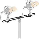 Neewer Adjustable Microphone Bar Zinc Alloy Construction with 5/8-inch Screws for Holding 2 Mics or Boom Arms, Shock Mounts i