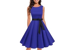 Gardenwed Abito da Cocktail Vintage Senza Maniche Vintage da Ballo Anni '60 Anni '60 Rockabilly