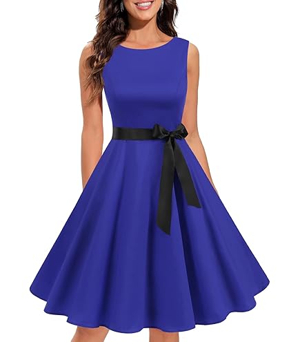 Abito Donna Stile Preppy Anni '50 - Vestito Swing Pin Up Rockabilly, Colore Vino Rosso, Elegante E Retrò - Foto 8