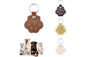 DINGYAMAOYI souvenir du chat poils, boite souvenir pour poils d'animaux de compagnie, pochette de rangement, porte-clés commémoratif en cuir en forme de patte de chien et chat (marron)