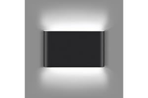 Smanu LED Wall Lights Indoor Up Down Wall Lamp,9W 680LM 6000K Cool White Modern Style Aluminum LED Wall Lamps, Perfect for Bedroom Living Room Hallway Corridor Stairs, AC 90-250V(Black)