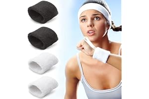 BASTOUR Polsino Sportivo, Polsino di Sport, Polsini Sportivi Elastici, Antisudore Fasce da Polso, Polsino di Sport Assorbente,per Il Tennis, Il Basket, la pallavolo e Altri Sport,4 Pezzi