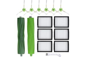 TAI XIN BATT 15 Piezas Accesorios de Repuesto para iRobot Roomba E5 E6 E7 i3+ i4+ i6+ i7 i7+ i8+ Filtro de Aspiradora Cepillos Laterales Cepillo de Goma Bolsas para el Polvo Piezas de Repuesto