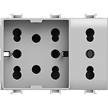 4box - Presa da Incasso Side XL Compatibile con Vimar® Plana™. 4 Prese in 1: permette di collegare una spina schuko e una spina 10/16A o tre spine 10/16A. Colore Bianco