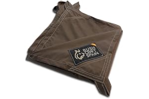 BUSHCRAFTSPAIN Bushcraft Spain Waterproof Oilskin Tarp 10’ x 10’ Brown and Green Waxed Cotton Canvas Shelter for Survival,Bushcraft and Traditional Camping- Made in Spain