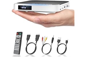 Desobry Lecteur DVD Mini pour TV, Petit Lecteur DVD HDMI toutes régions, Mémoire de point d'arrêt (MD115W-04DE)