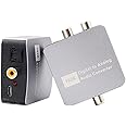 Tobo Digital to Analog Audio Converter for TV DVD PS4 Xbox Amp Blu-ray, Optical to RCA Converter，Digital Optical Coaxial to AUX Stereo L/R RCA & 3.5mm Audio Converter for Home Cinema Speaker TD-1001H