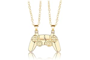 COLORFUL BLING Magnetic Game Controller Necklaces Punk Matching Friendship Necklace Game Console Couple Necklace for Couples or Best Friends