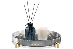 ACCMUZZY Brand 360 Rotating Makeup Organiser - Clear Spinning Organiser for Perfume, Skincare, Cosmetic Storage Make Up Tray for Dressing Table, Desk, Bathroom, Countertop, Bedroom