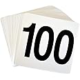 Argon Tableware 1-100 Table Number Cards - Plastic Double Sided Cards Name Table Display Signs for Weddings, Parties, Celebrations
