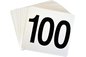 Argon Tableware 1-100 Table Number Cards - Plastic Double Sided Cards Name Table Display Signs for Weddings, Parties, Celebrations